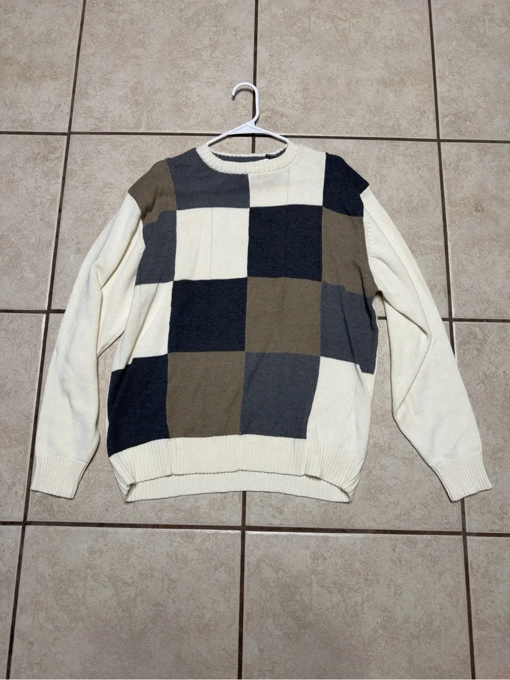NWT Oscar de la Renta Colorblock Sweater XL Cozy Mr. Rogers Style